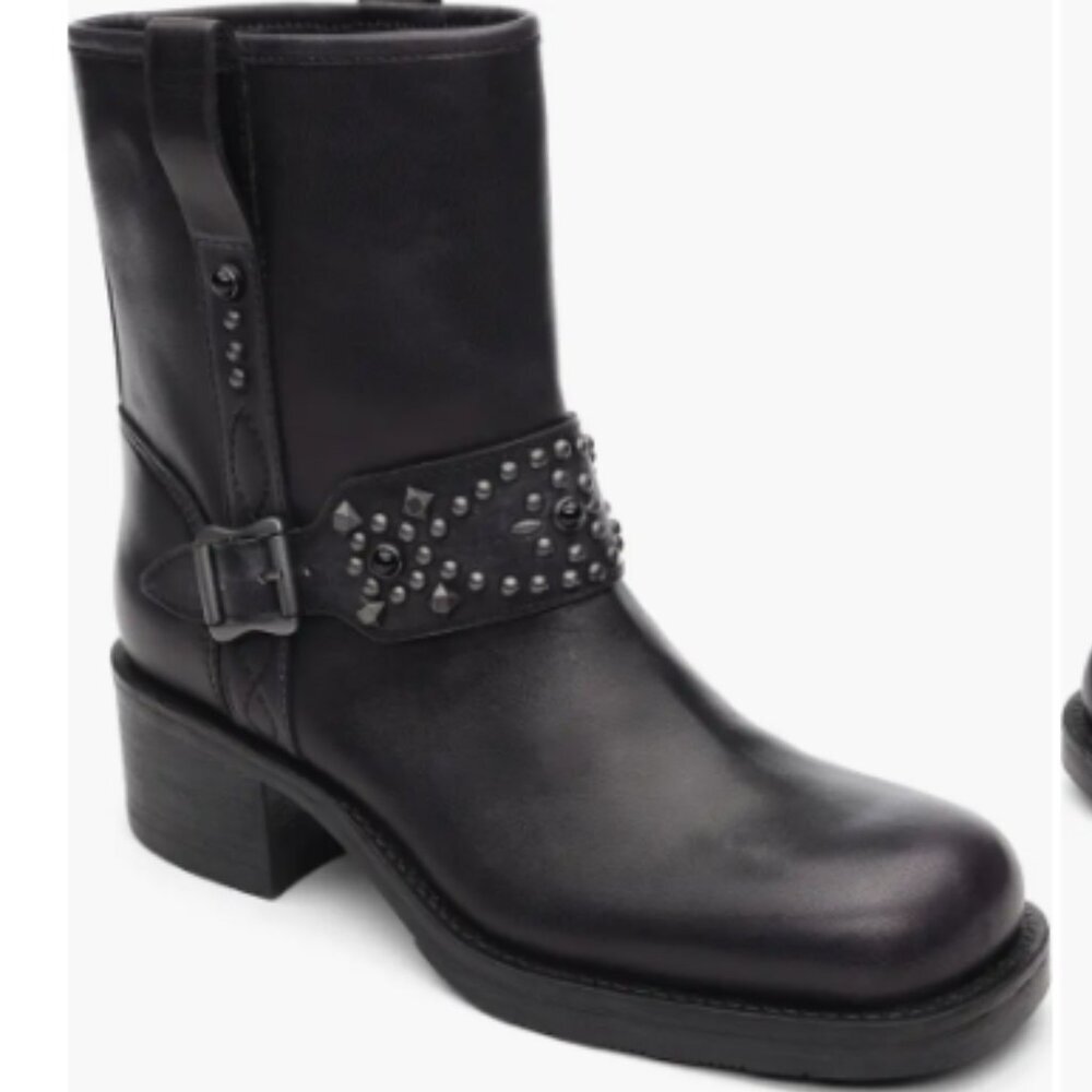 ASH Tequila Studded‎ Moto Engineer Boots Size 39/8.5 - 9 Anthropologie New $360